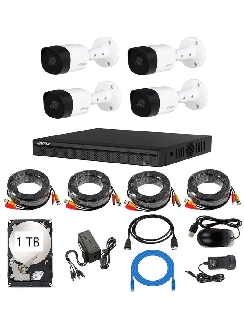 Dahua 2MP 1080 Full HD 4Ch Outdoor Kit with 1TB HDD - Image 1
